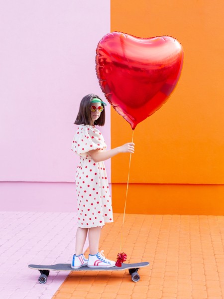 Ballon en mylar coeur - rouge