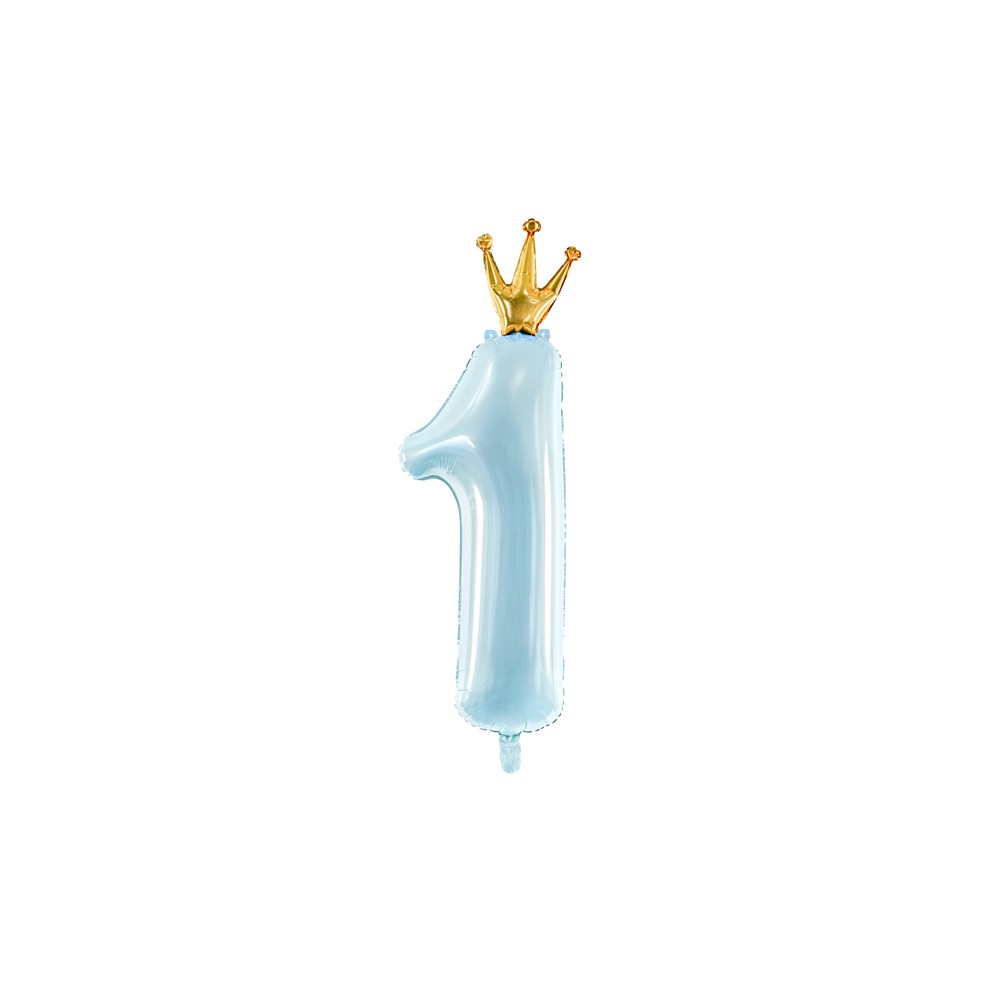 Ballon mylar Chiffre '1' - bleu clair