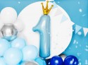 Ballon mylar Chiffre '1' - bleu clair