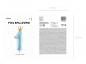 Ballon mylar Chiffre '1' - bleu clair
