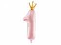 Ballon mylar Chiffre '1' - rose clair