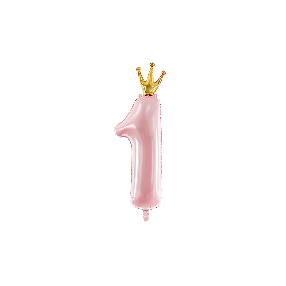 Ballon mylar Chiffre '1' - rose clair