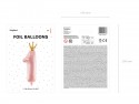 Ballon mylar Chiffre '1' - rose clair