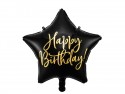 Ballon étoile noire "happy birthday" - 40 cm