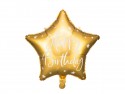 Ballon étoile dorée "happy birthday" - 40 cm