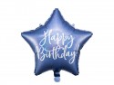 Ballon en mylar Happy Birthday - 40cm - bleu marine