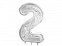 Cadre Numéro '2' pour Ballons Latex - argent Brillant