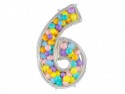 Cadre Numéro '6' pour Ballons Latex - argent Brillant