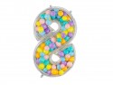 Cadre Numéro '8' pour Ballons Latex - argent Brillant