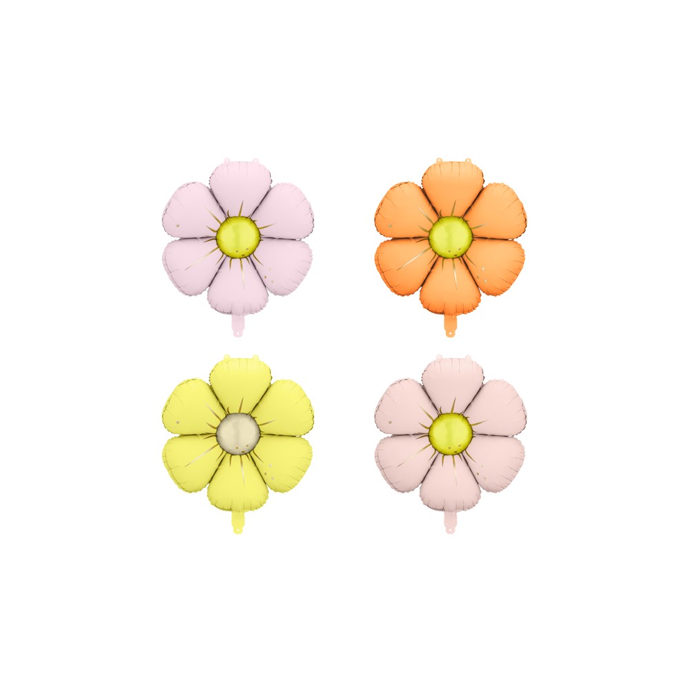 4 Ballons mylar Marguerites pour guirlande - mix