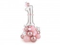 Bouquet de ballons - Chiffre ''1'' - rose