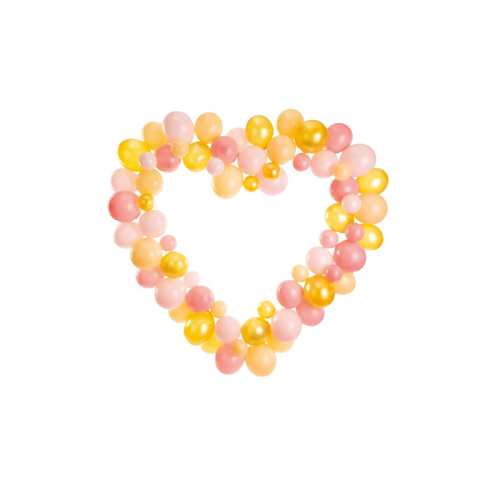 Guirlande de ballons avec cadre - coeur - rose