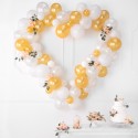 Guirlande de ballons avec cadre - coeur - blanc