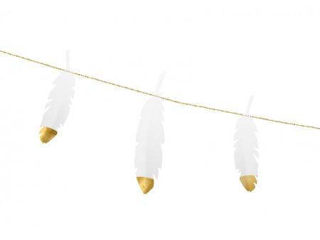 Guirlande de plumes - blanche
