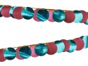 Guirlande métallique - turquoise et bordeau