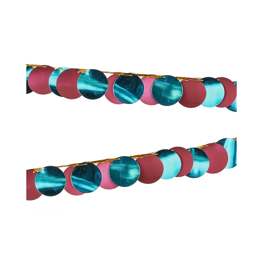 Guirlande métallique - turquoise et bordeau