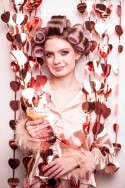 Rideau - Coeur - or rose