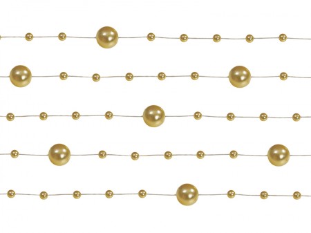 5 Guirlandes de perles - or