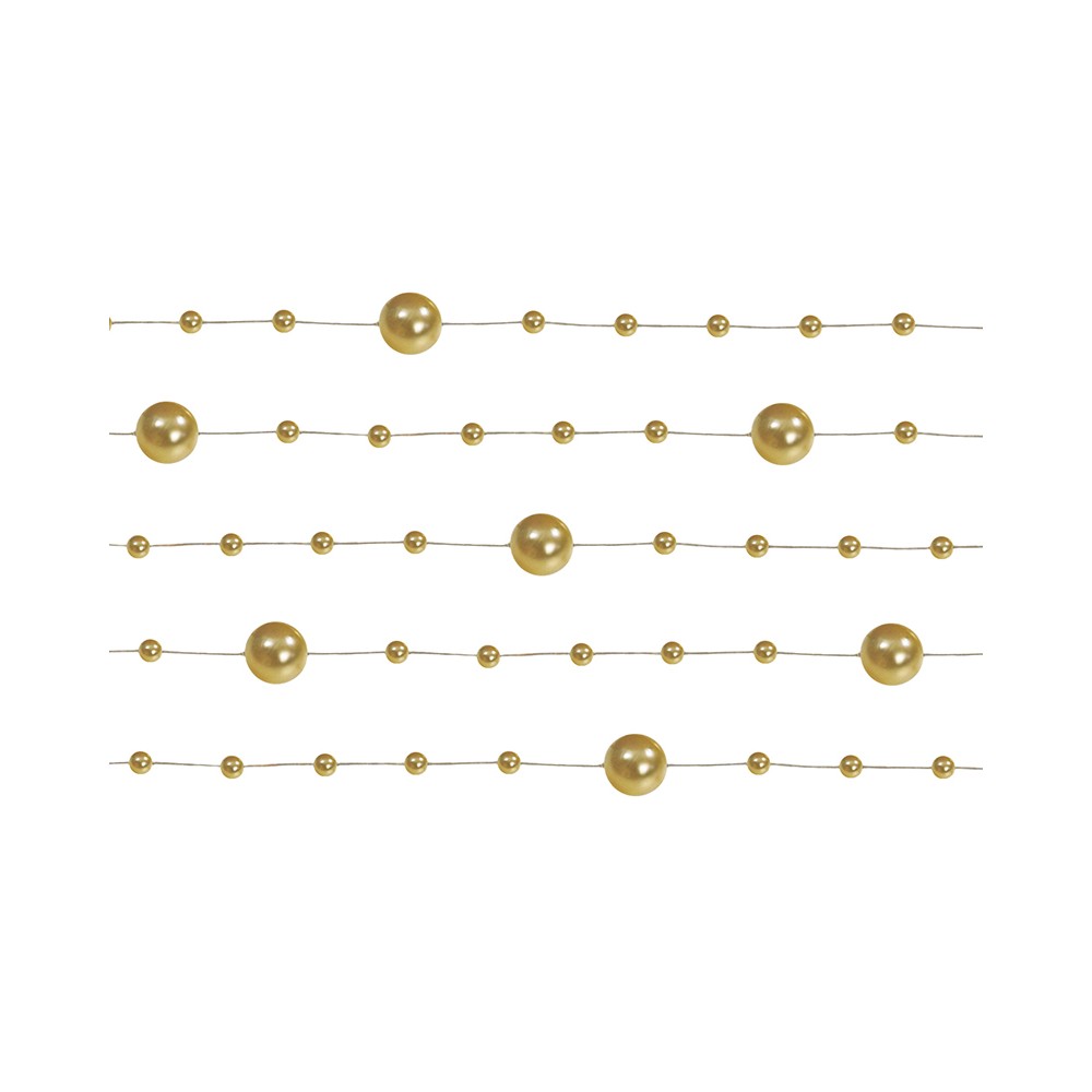 5 Guirlandes de perles - or