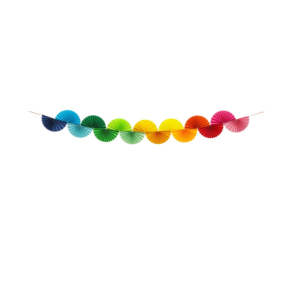 Guirlande en papier Eventails arc -en -ciel -