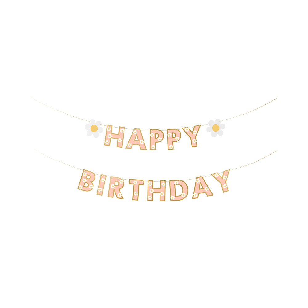 Guirlande "Happy Birthday" - marguerite