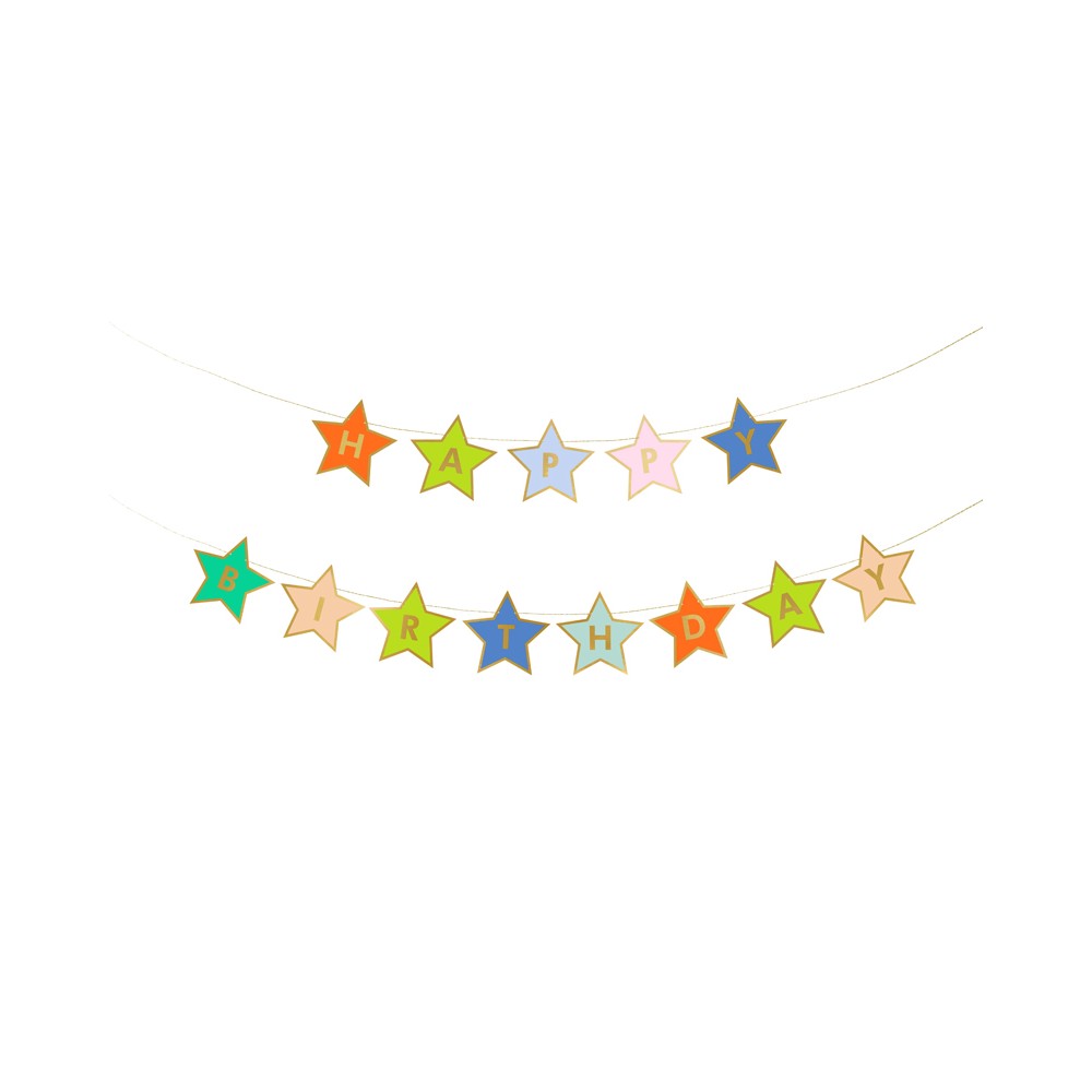 Guirlande "Happy Birthday" - étoiles