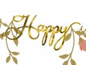 Guirlande Happy Birthday Fleurs - rose -or