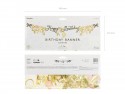 Guirlande Happy Birthday Fleurs - rose -or