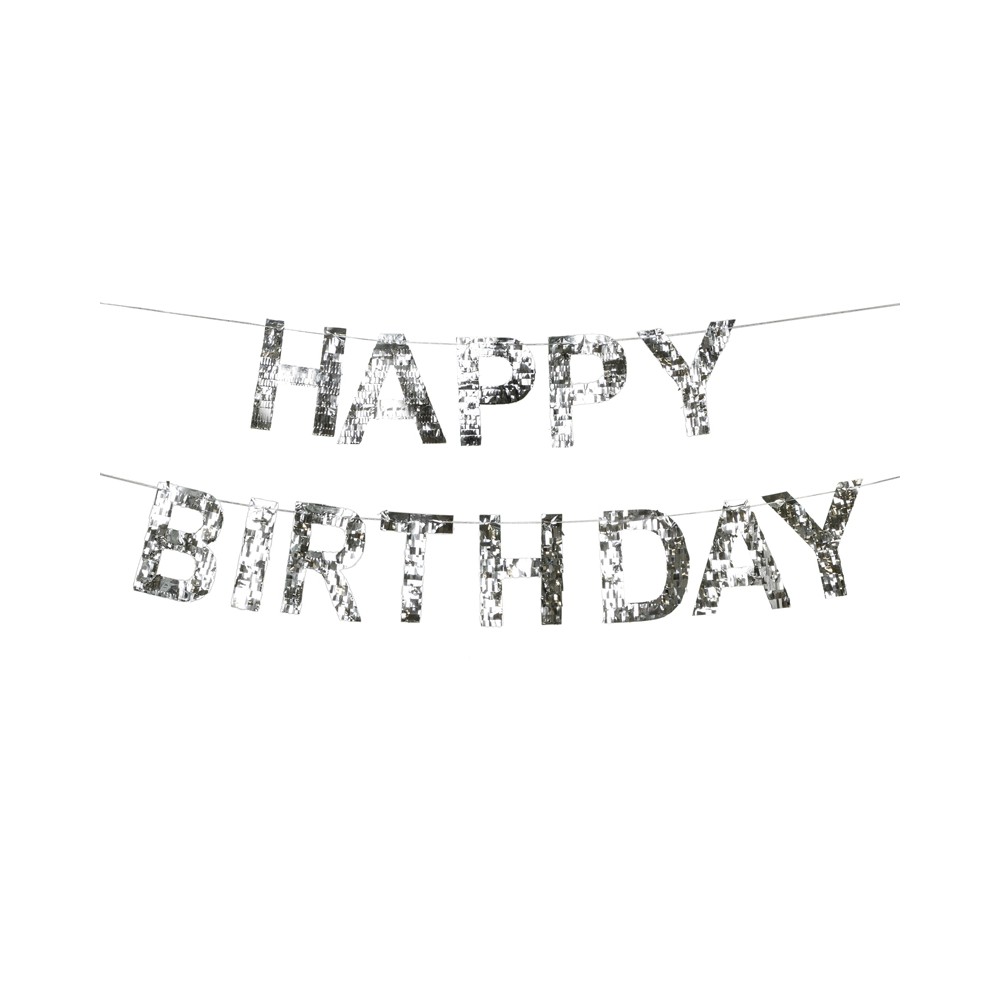 Guirlande Happy Birthday - argent