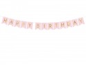 Guirlande de fanions rose "Happy birthday" - 1,8 m