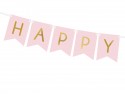 Guirlande de fanions rose "Happy birthday" - 1,8 m