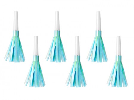 6 Trompettes de fête - bleu