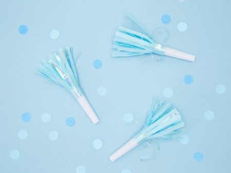 6 Trompettes de fête - bleu