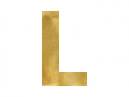 Lettre mirroir ''L'' - or