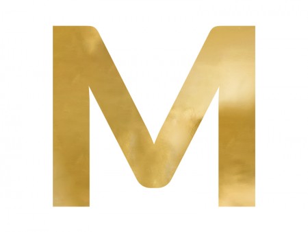 Lettre mirroir ''M'' - or
