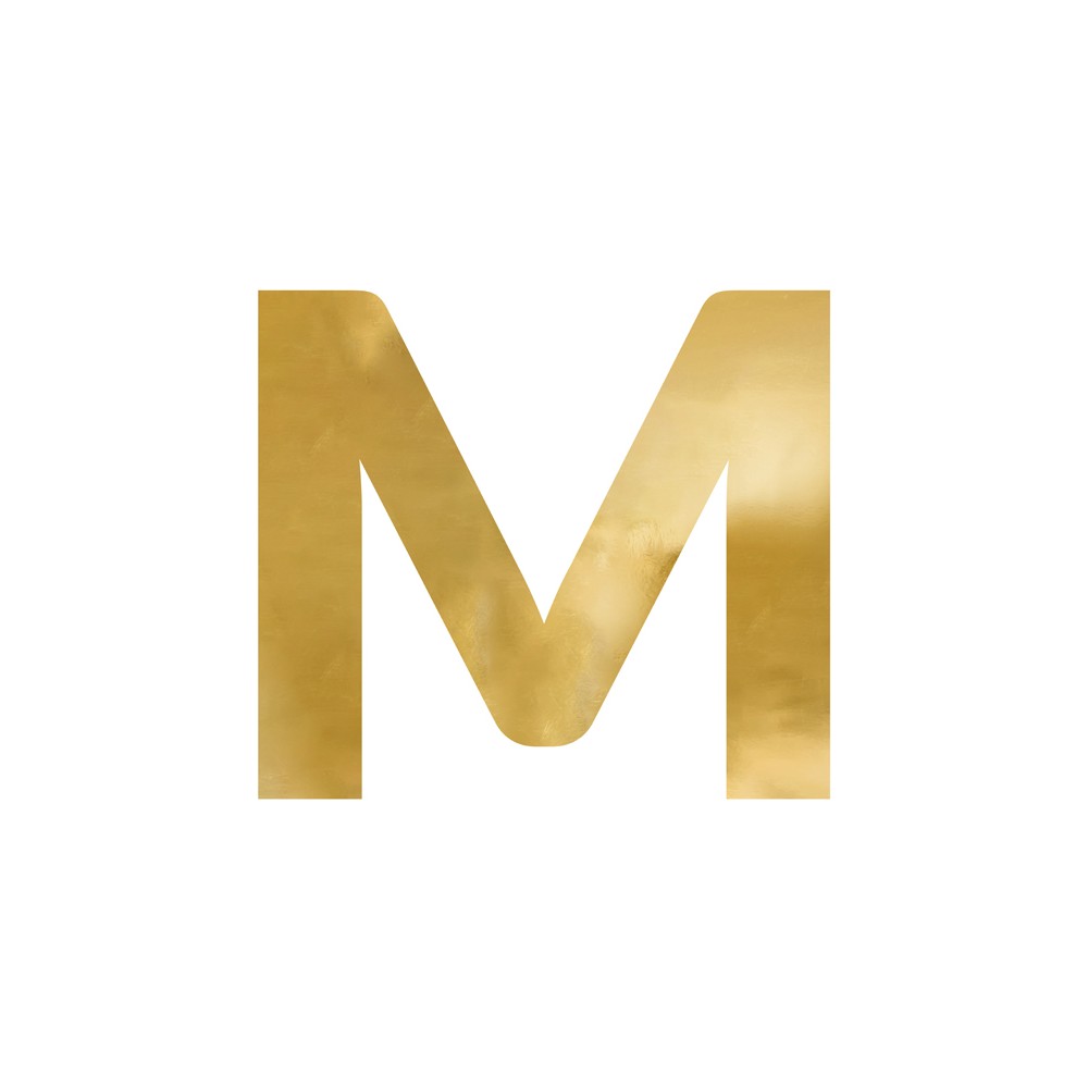 Lettre mirroir ''M'' - or
