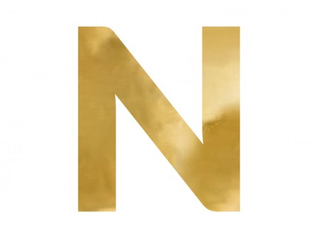 Lettre mirroir ''N'' - or