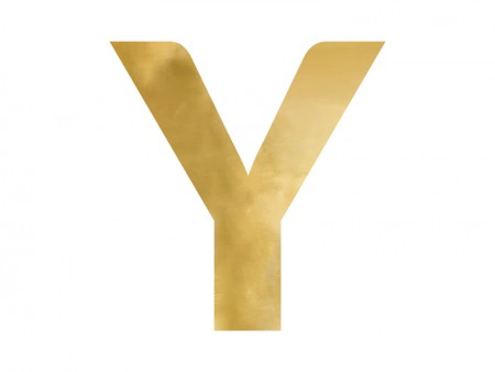 Lettre mirroir ''Y'' - or