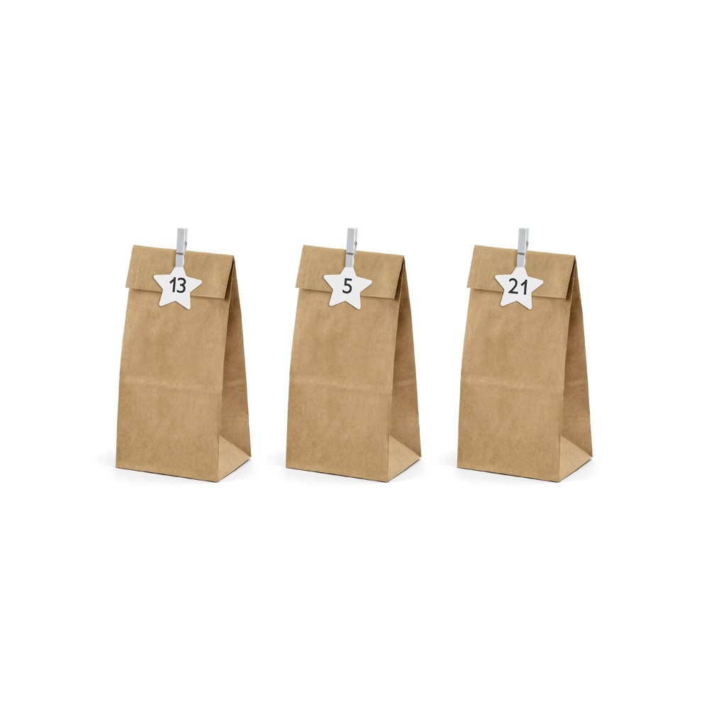 24 Calendrier de l'Avent Sachets - papier kraft