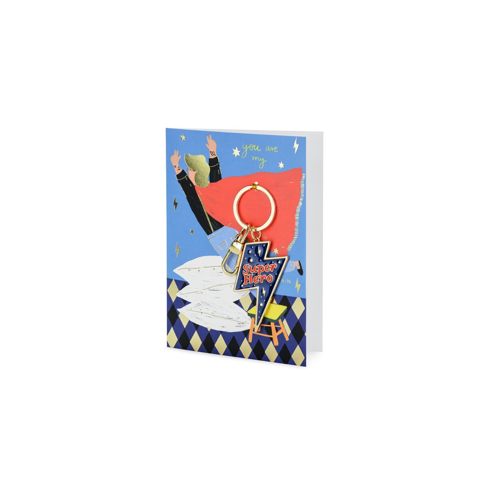Carte avec porte -clés Super Hero