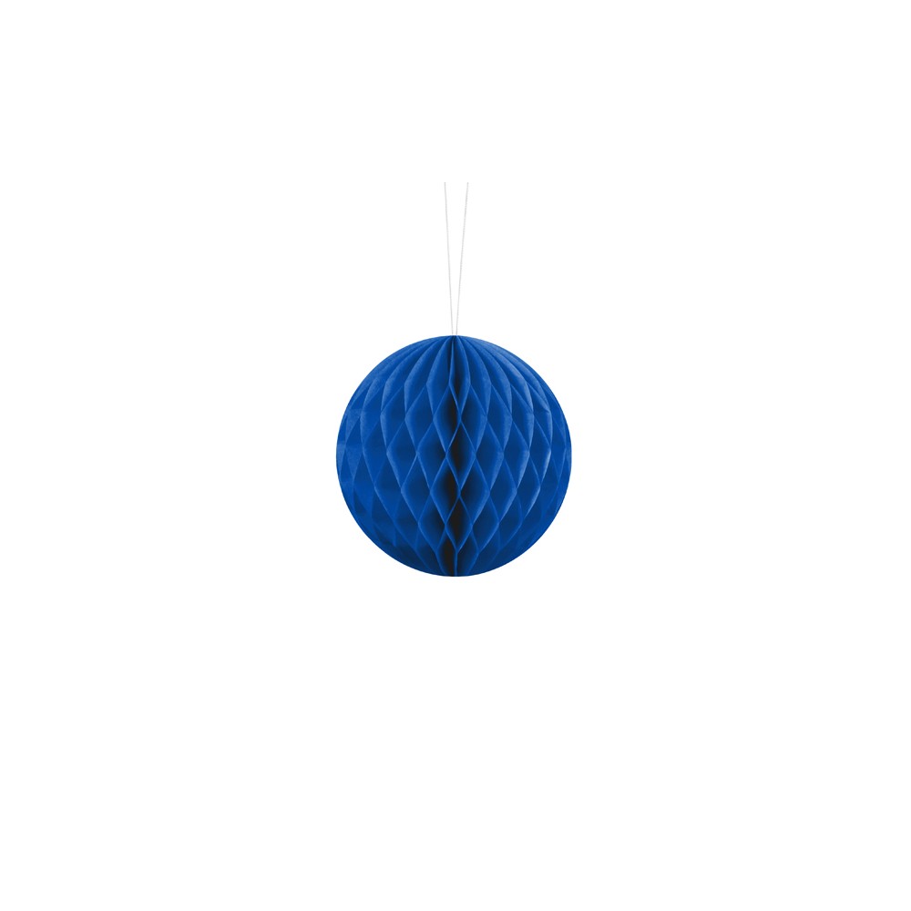 Boule de papier alvéolé - bleu - 10cm