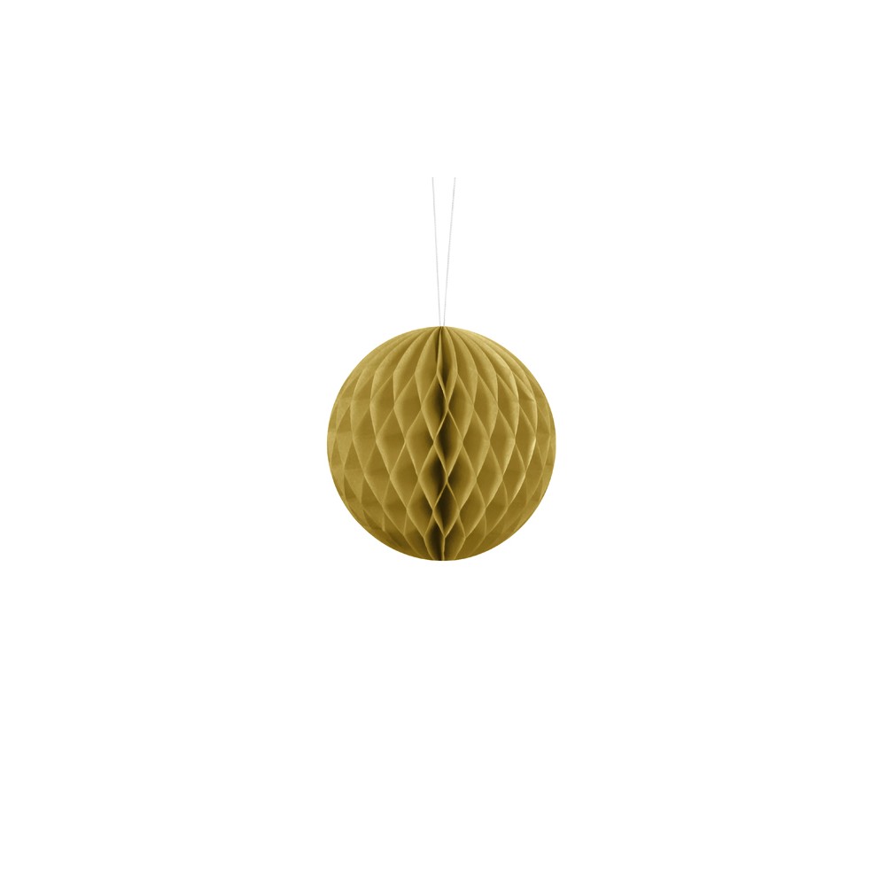 Boule de papier alvéolé - or - 10cm