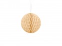 Boule de papier alvéolé - crème clair - 10cm