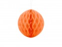 Boule alvéolée orange corail - 20 cm