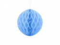 Boule de papier alvéolé - bleu clair - 20cm