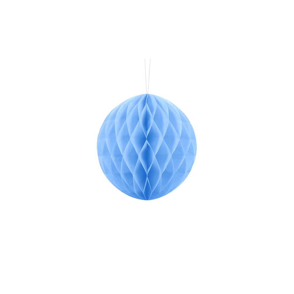 Boule de papier alvéolé - bleu clair - 20cm