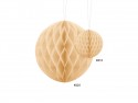 Boule de papier alvéolé - crème clair - 20cm