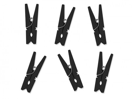 10 Boucles en bois - noir