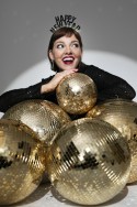 Boule à facettes disco - or champagne - 40 cm