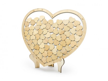 Livre d'or en bois - coeur